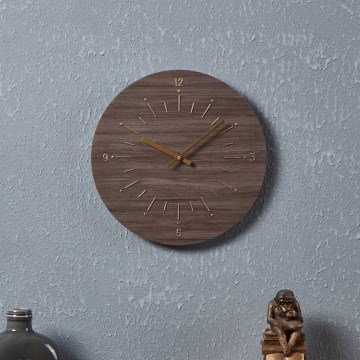 Eglo - Horloge murale 1xAA d. 30 cm marron