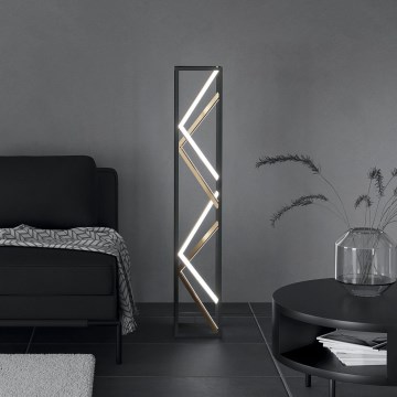 Eglo - Lampadaire à intensité variable LED/23W/230V 2700-6500K noir/doré + Télécommande