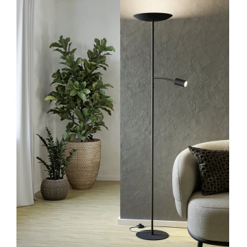 Eglo - Lampadaire LED dimmable LED/26,5W/230V + LED/4W noir