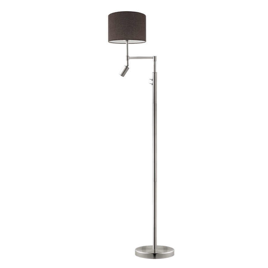 Eglo - Lampadaire LED TUNJA 1xE27/60W/230V + LED/2,1W Ø 30 cm chrome mat/marron