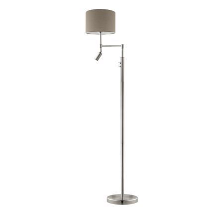 Eglo - Lampadaire LED TUNJA 1xE27/60W/230V + LED/2,1W Ø 30 cm chrome mat/taupe