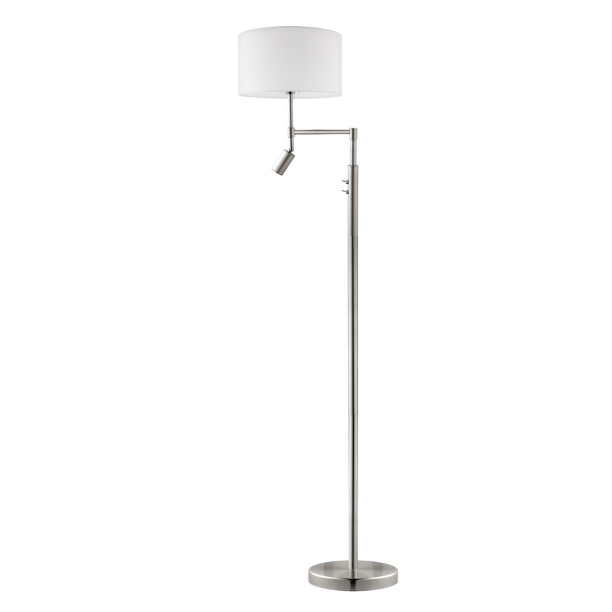 Eglo - Lampadaire LED TUNJA 1xE27/60W/230V + LED/2,1W Ø 38 cm chrome mat/blanc