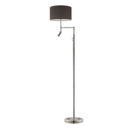 Eglo - lampadaire LED TUNJA 1 x E27/60W/230V + LED/2,1 W Ø 38 cm chrome mat / marron