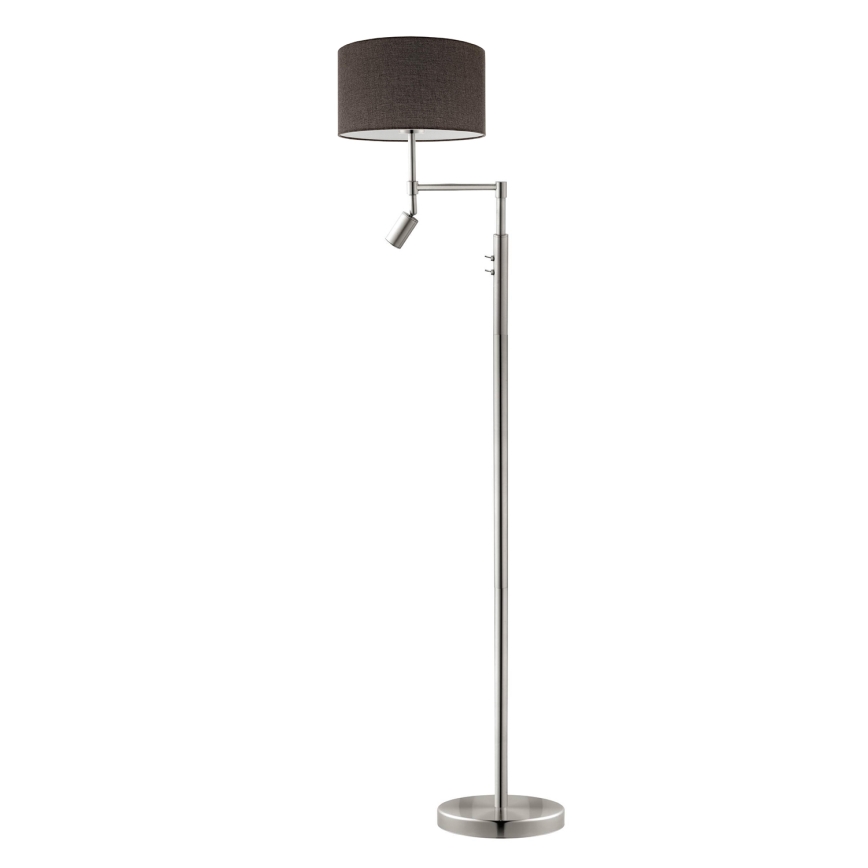 Eglo - lampadaire LED TUNJA 1 x E27/60W/230V + LED/2,1 W Ø 38 cm chrome mat / marron