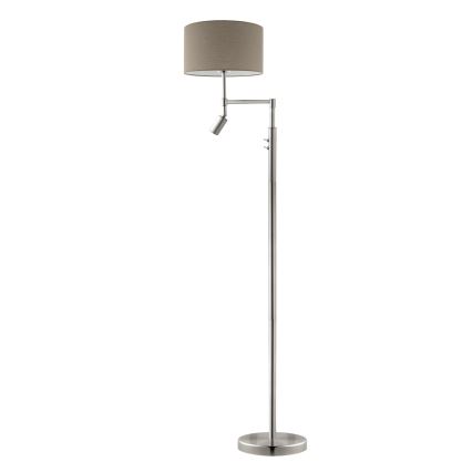 Eglo - Lampadaire LED TUNJA 1xE27/60W/230V + LED/2,1W Ø 38 cm chrome mat/taupe