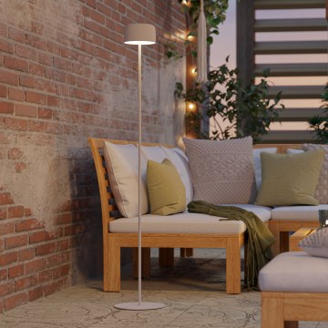 Eglo - Lampadaire tactile solaire à LED rechargeable LED/2,8W/3,7V 1800 mAh IP44 blanc