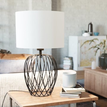 Eglo - Lampe de table 1xE27/40W/230V blanc