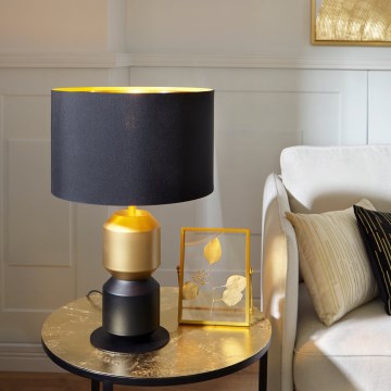 Eglo - Lampe de table 1xE27/40W/230V noir/doré