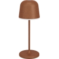 Eglo - Lampe de table extérieure LED tactile et rechargeable, à intensité réglable, 1,8 W/5 V, 2500/3000/4000 K, batterie 2500 mAh, IP54, marron