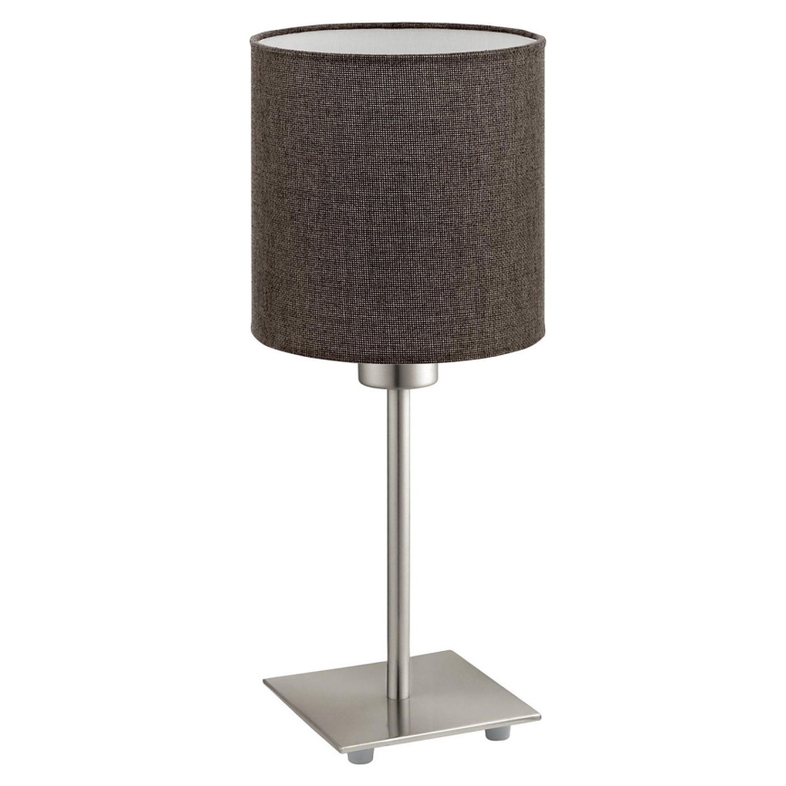 Eglo - Lampe de table LED TUNJA 1xE27/60W/230V 26,5 cm chrome mat/marron