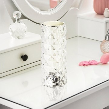 Eglo - Lampe de table tactile LED RVB dimmable, rechargeable, 800 mAh, transparente