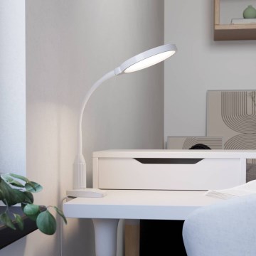 Eglo - Lampe LED flexible à pince dimmable, 5,5 W, 230 V, 2700/4000/6500 K, blanche