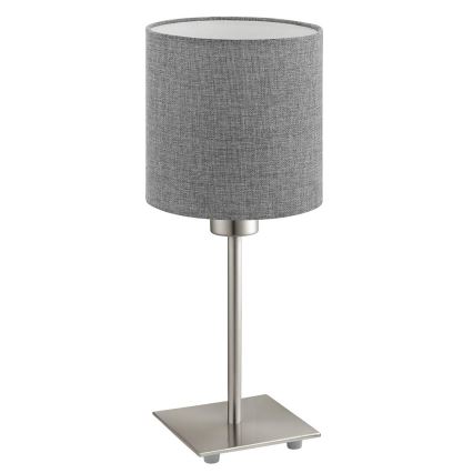 Eglo - LED  Lampe de table TUNJA 1xE27/60W/230V 26,5 cm chrome mat/gris