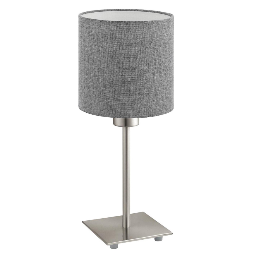 Eglo - LED  Lampe de table TUNJA 1xE27/60W/230V 26,5 cm chrome mat/gris
