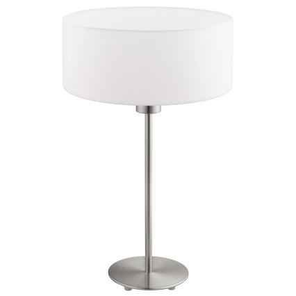 Eglo - LED  Lampe de table TUNJA 1xE27/60W/230V 38,5 cm chrome mat/blanc