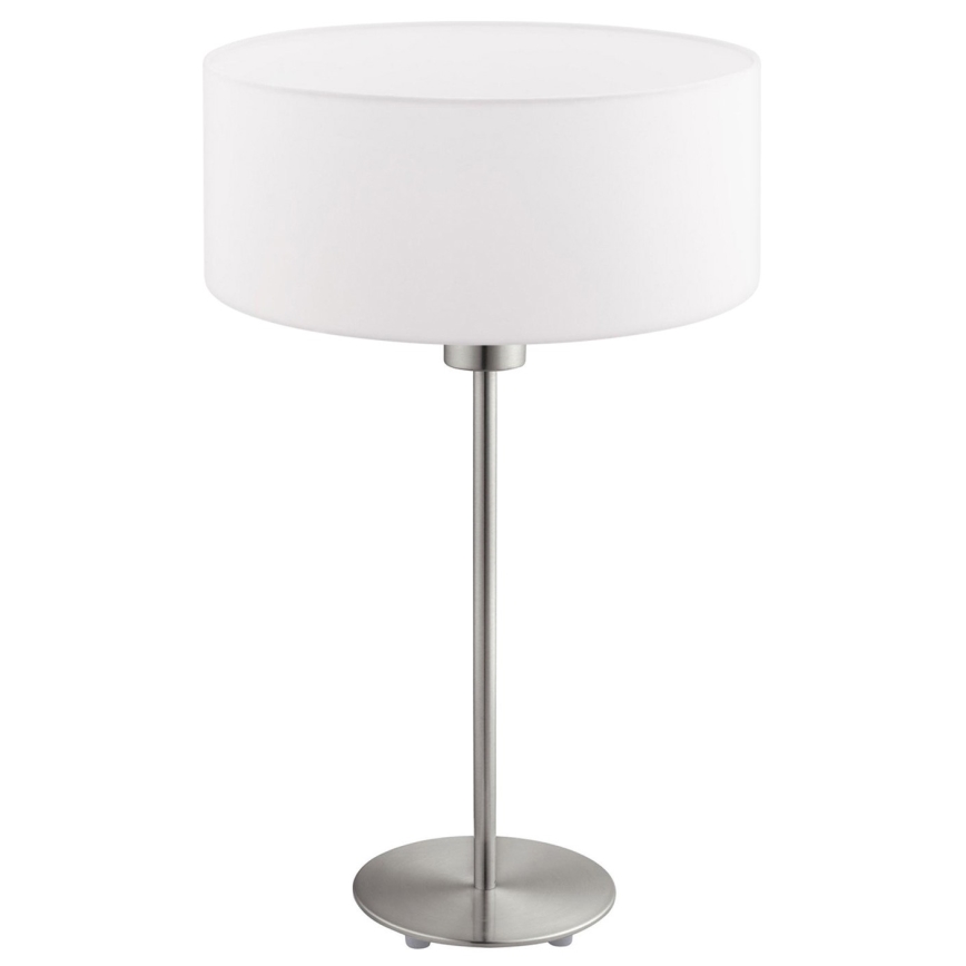 Eglo - LED  Lampe de table TUNJA 1xE27/60W/230V 38,5 cm chrome mat/blanc