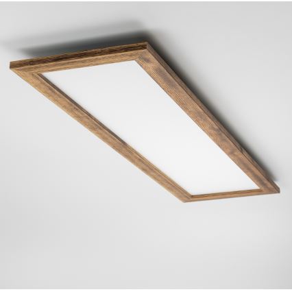 Eglo - Panneau LED RGBW dimmable en saillie SALOBRENA-C WOOD LED/34W/230V 2700-6500K 34x124 cm brun + télécommande