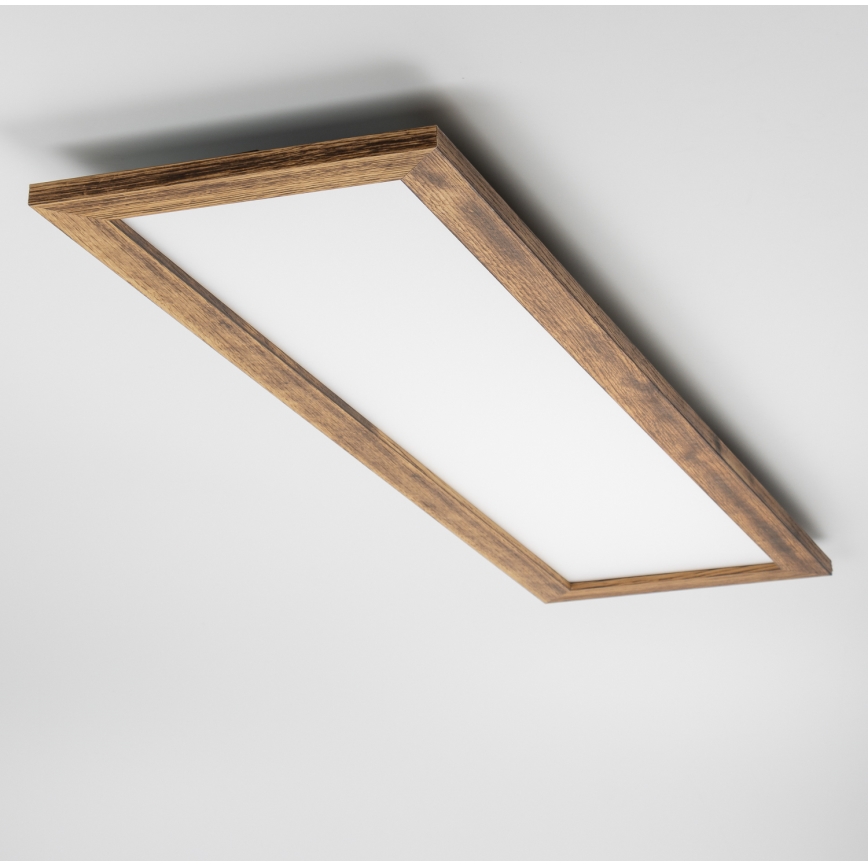 Eglo - Panneau LED RGBW dimmable en saillie SALOBRENA-C WOOD LED/34W/230V 2700-6500K 34x124 cm brun + télécommande