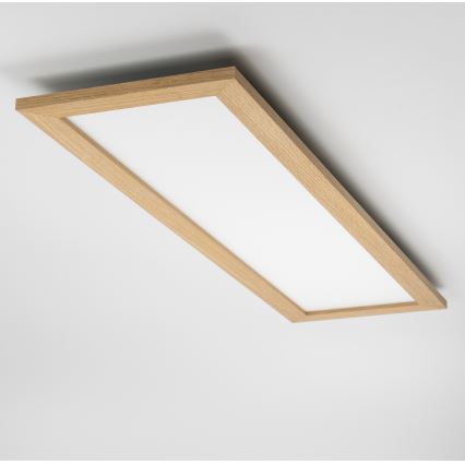 Eglo - Panneau LED RGBW dimmable en applique SALOBRENA-C WOOD LED/34W/230V 2700-6500K 34x124 cm marron + télécommande