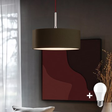 Eglo - LED  Suspension sur câble TUNJA 1xE27/60W/230V marron