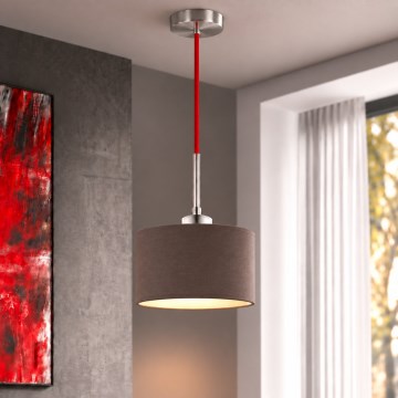 Eglo - LED Suspension sur câble TUNJA 1xE27/60W/230V Ø 20 cm marron/rouge
