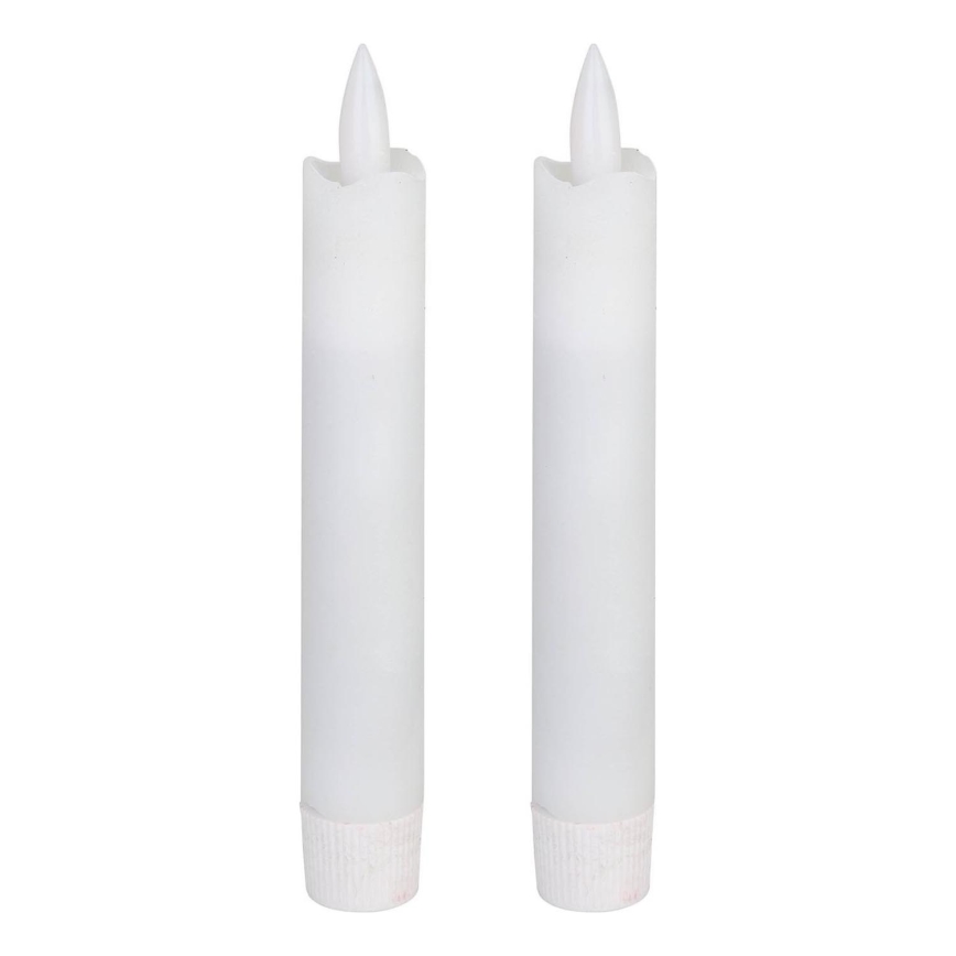 Eglo - LOT 2x Bougie LED/1xAAA 15 cm blanc