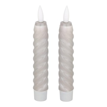 Eglo - LOT 2x Bougie LED/1xAAA 15 cm gris