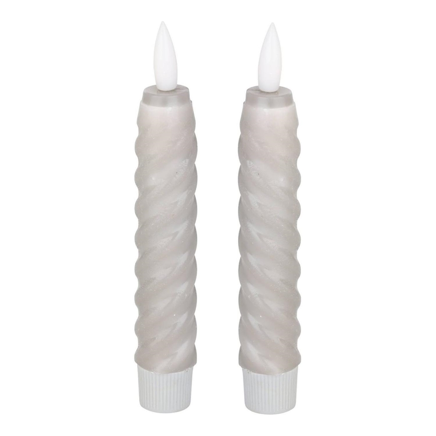 Eglo - LOT 2x Bougie LED/1xAAA 15 cm gris
