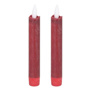 Eglo - LOT 2x Bougie LED/1xAAA 15 cm rouge