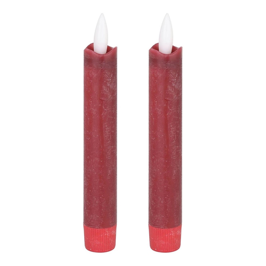 Eglo - LOT 2x Bougie LED/1xAAA 15 cm rouge