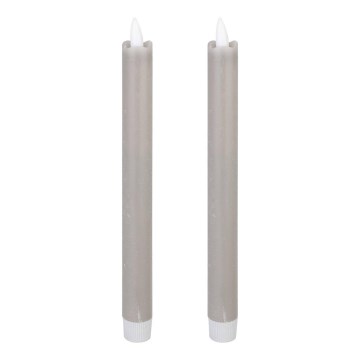 Eglo - LOT 2x Bougie LED/1xAAA 24,5 cm gris