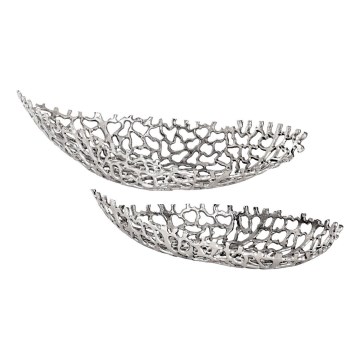 Eglo - LOT 2x Plateau décoratif 44/61 cm argent