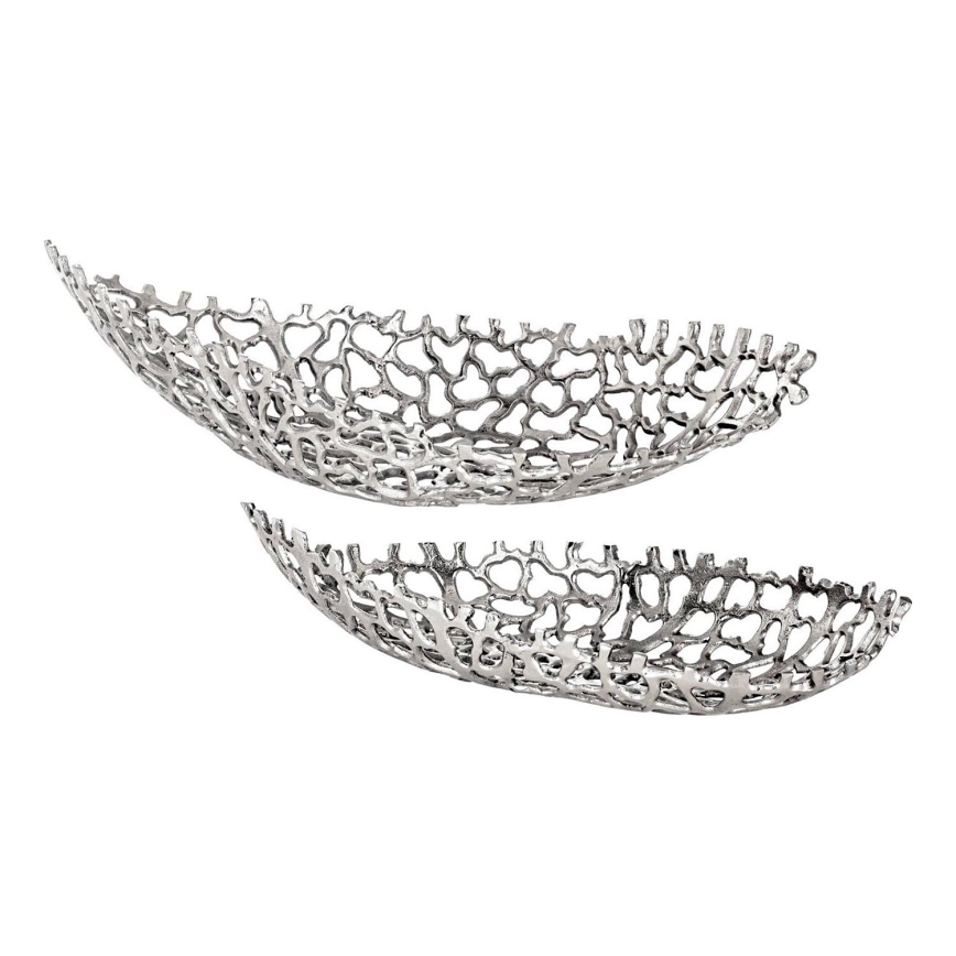 Eglo - LOT 2x Plateau décoratif 44/61 cm argent