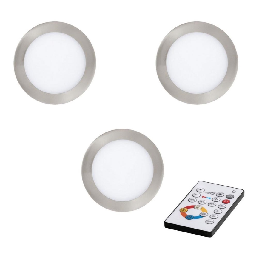 Eglo - LOT 3x Luminaire encastrable TINUS LED/11W/230V + télécommande