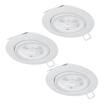 Eglo - LOT 3x Spot encastrable 1xGU10/4W/230V blanc