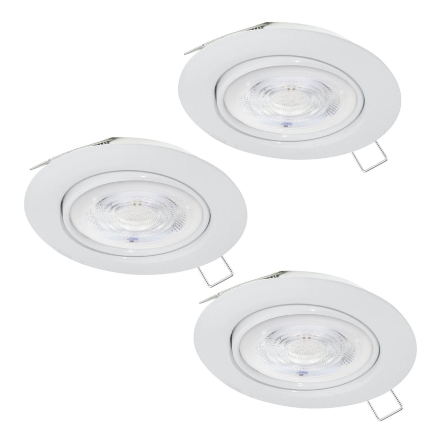 Eglo - LOT 3x Spot encastrable 1xGU10/4W/230V blanc