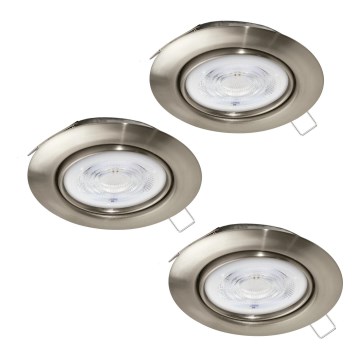 Eglo - LOT 3x Spot encastrable 1xGU10/4W/230V chrome mat