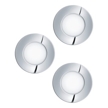 Eglo - LOT 3x Spot encastrable de salle de bain FUEVA 1xLED/2,8W/230V IP44 chrome brillant