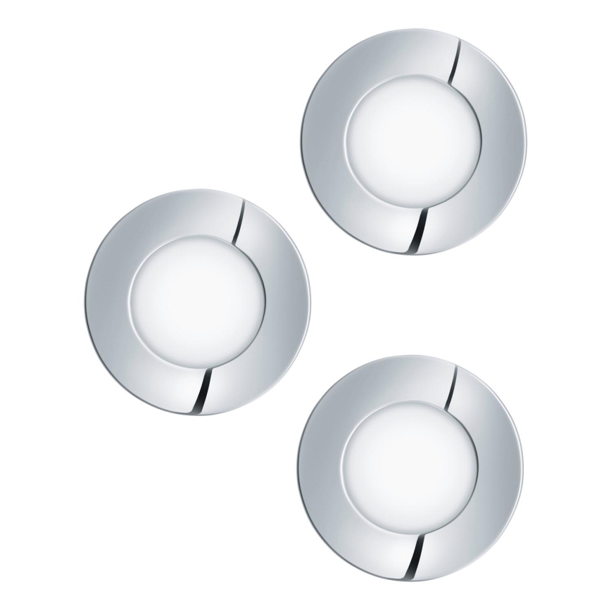 Eglo - LOT 3x Spot encastrable de salle de bain FUEVA 1xLED/2,8W/230V IP44 chrome brillant