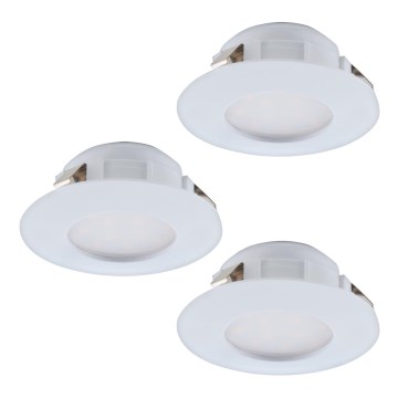 Eglo - LOT 3x Spot encastrable de salle de bain LED PINEDA 1xLED/4,9W/230V IP44