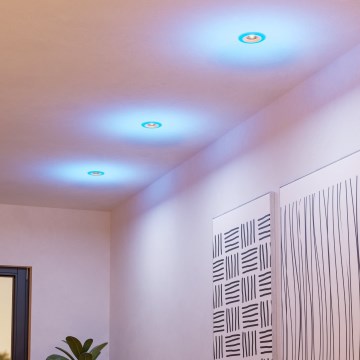 Eglo - LOT 3x Spot RGBW encastrable salle de bain à intensité variable 3xLED/3,8W/230V 2700-6500K IP44 + télécommande