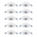 Eglo - Lot de 10 spots encastrables LED, 4,9 W, 230 V, 2700/4000/6500 K, Ø 9 cm, blanc