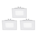 Eglo - Lot de 3 luminaires encastrés LED FUEVA 1 LED/2,7W/230V 8,5x8,5 cm
