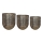 Eglo - Lot de 3 pots à fleurs en métal 50 x 42 cm dorés