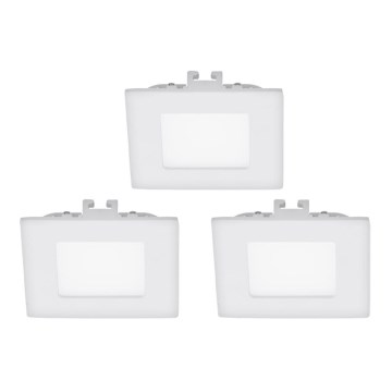 Eglo - LOT de 3 spots encastrés LED FUEVA 1 LED/2,7W/230V 8,5x8,5 cm