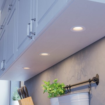 Eglo - Lot de 3 spots LED encastrables dimmables, 4,8W/230V, Ø 8,8 cm, blanc