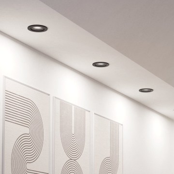 Eglo - Lot de 3 spots LED encastrables dimmables RGBW, 4,7 W, 230 V, 2700–6500 K, noir