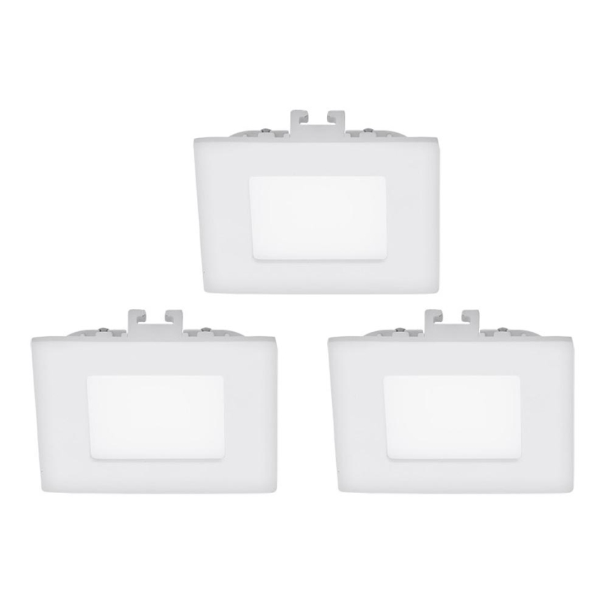 Eglo - Lot de 3 spots LED encastrés FUEVA 1 1xLED/2,7W/230V 8,5x8,5 cm