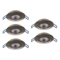 Eglo - Lot de 5 spots encastrés LED/4,9 W/230 V 2700/4000/6500 K Ø 9 cm chrome mat