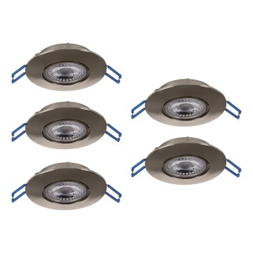 Eglo - Lot de 5 spots encastrés LED/4,9 W/230 V 2700/4000/6500 K Ø 9 cm chrome mat